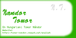 nandor tomor business card